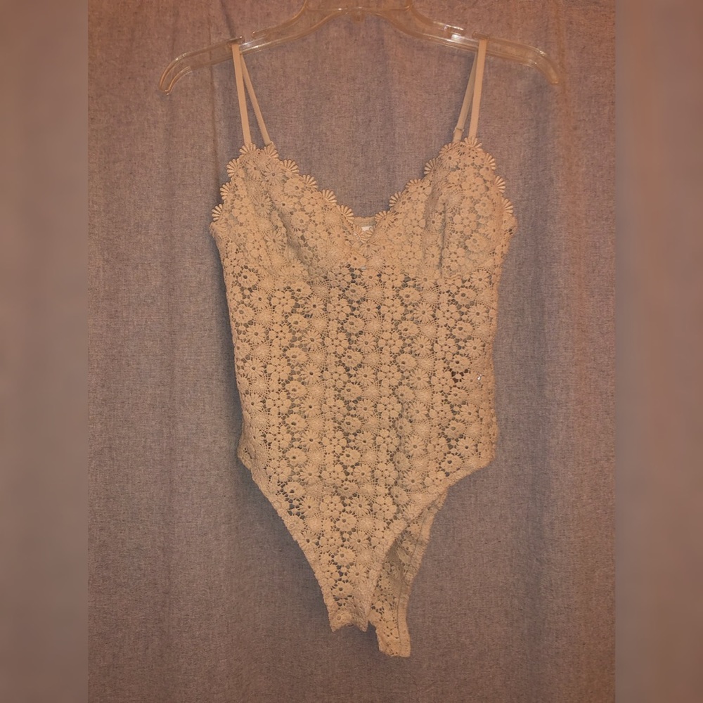 Cream crochet bodysuit